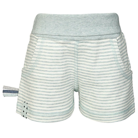 Organicera Organic Baby Shorts, Aqua Striped