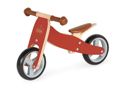 Mini tricikli 'charlie', piros/natúr
