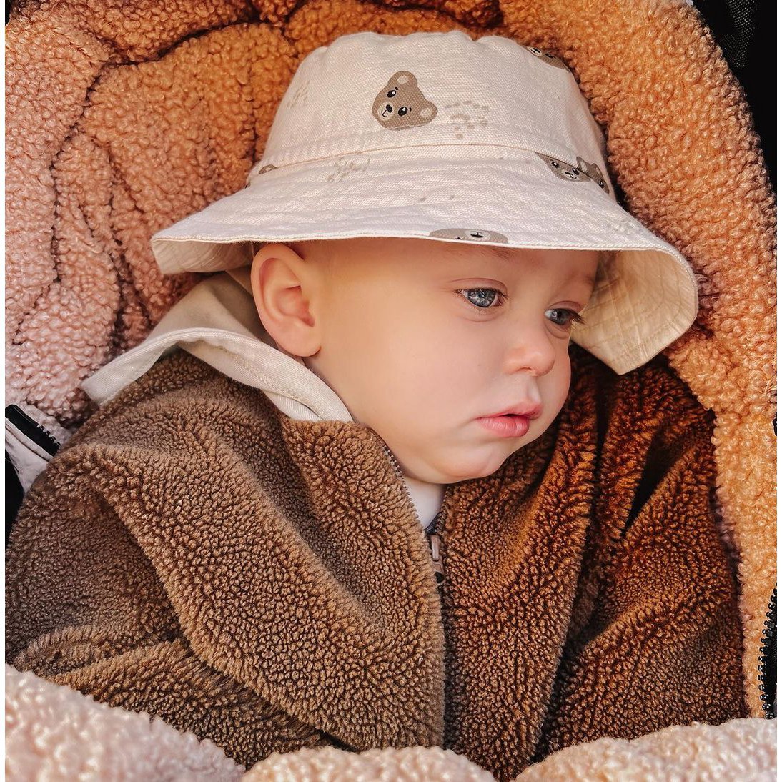 május május | Teddy Baby Bucket Hat | Bears Beige | 0-2 év
