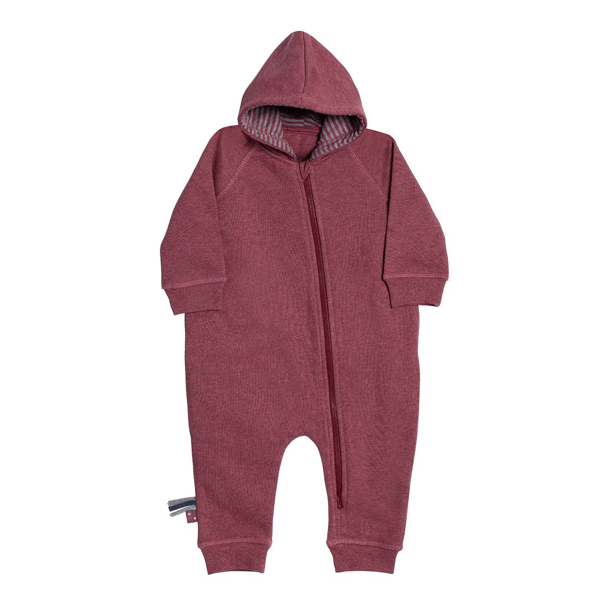 OrganicEra Organic Baby Jumpsuit cipzárral, Bordeaux