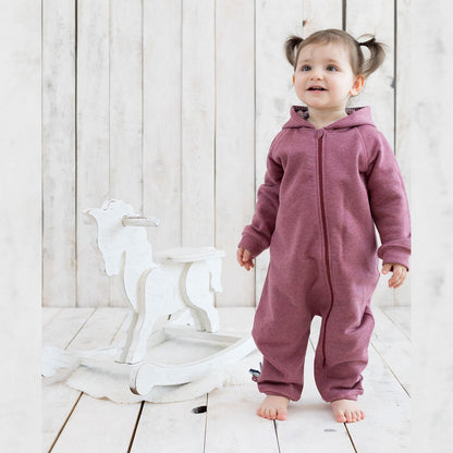 OrganicEra Organic Baby Jumpsuit cipzárral, Bordeaux