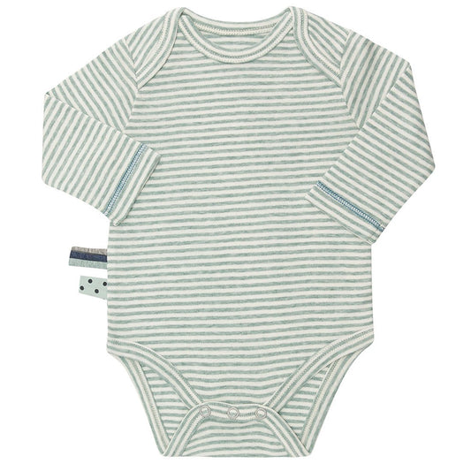 Organicera Organic Baby L/S Body, Aqua Striped