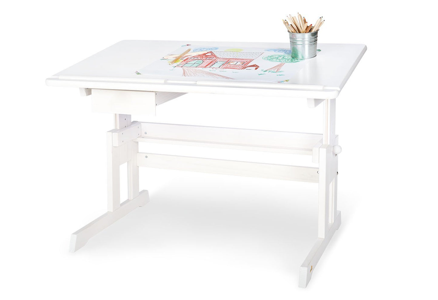 Gyermek íróasztal 'lena', üvegezett fehér