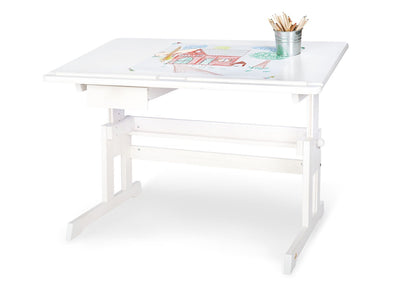 Gyermek íróasztal 'lena', üvegezett fehér
