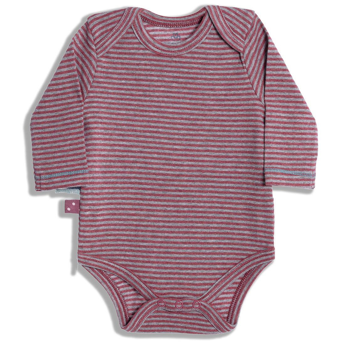 OrganicEra bio baba L/S body, bordó csíkokkal