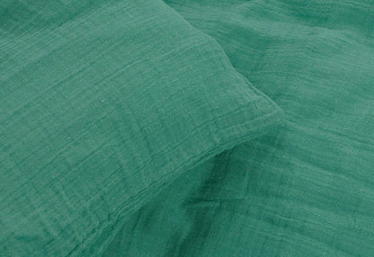Zöld 2 részes kiságy muszlin paplanhuzat készlet